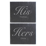 Personalised His and Hers Slate Coaster Set-Poppy Stop-Poppy Stop