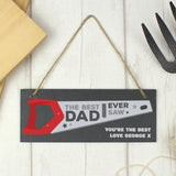 Personalised "The Best Dad Ever Saw" Printed Hanging Slate Plaque-PMC-Poppy Stop