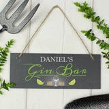 Personalised "Gin Bar" Printed Hanging Slate Plaque-PMC-Poppy Stop