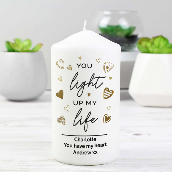 Personalised You Light Up My Life Pillar Candle-Poppy Stop-Poppy Stop