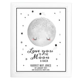 Personalised Baby To The Moon and Back White Framed Print-PMC-Poppy Stop