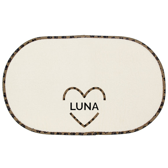 Personalised Love Heart Pet Bowl Placemat