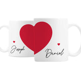 Personalised Two Hearts Mug Set-Poppy Stop-Poppy Stop