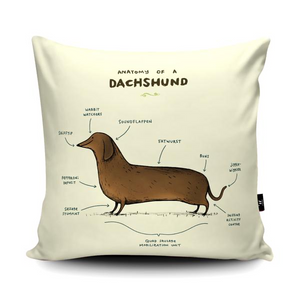 ANATOMY OF A DACHSHUND CUSHION - WRAPTIOUS - SOPHIE CORRIGAN-Poppy Stop-Poppy Stop