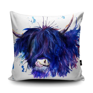 Splatter Highland Cow Cushion | Katherine Williams | Wraptious-Poppy Stop-Poppy Stop