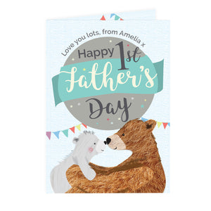 Personalised 1st Father's Day Daddy Bear Card-PMC-Poppy Stop