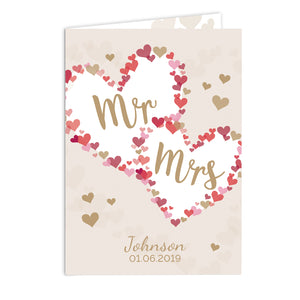 Personalised Mr & Mrs Confetti Hearts Wedding Card-Poppy Stop-Poppy Stop