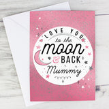 Personalised To The Moon & Back Pink Card-Poppy Stop-Poppy Stop
