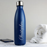Personalised Blue Metal Insulated Drinks Bottle Personalised Blue Metal Insulated Drinks Bottle PMC poppystop.com