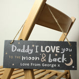 Personalised I love you Hanging Slate Plaque