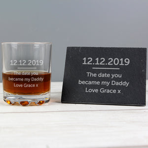 Personalised Whisky Tumbler & Slate Coaster Set-PMC-Poppy Stop