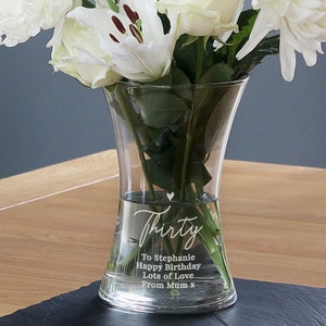 Personalised Big Age Glass Vase