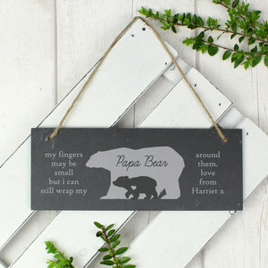 Personalised Bear Slate Door Plaque-PMC-Poppy Stop