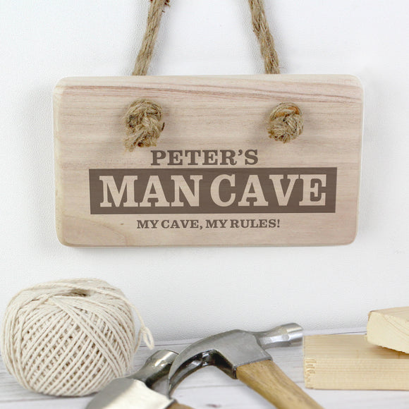 Personalised Man Cave Wooden Sign-PMC-Poppy Stop