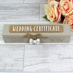 Personalised Wooden Wedding Certificate Holder-Poppy Stop-Poppy Stop