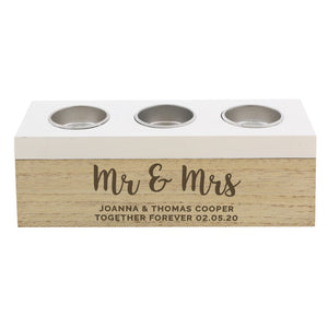 Personalised Married Couple Triple Tea Light Box-Poppy Stop-Poppy Stop