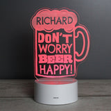 Personalised "Beer Happy" LED Colour Changing Light-PMC-Poppy Stop