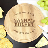 Personalised Round Chopping Board 'Meals and Memories'