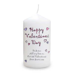 Personalised Flowers and Butterflies Happy Valentines Day Candle-Poppy Stop-Poppy Stop