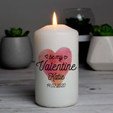 Personalised Be My Valentine Pillar Candle-Poppy Stop-Poppy Stop