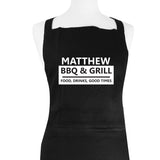 Personalised BBQ & Grill Black Apron-PMC-Poppy Stop