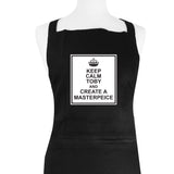Personalised Keep Calm Black Apron-PMC-Poppy Stop