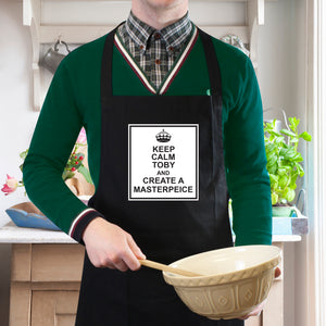 Personalised Keep Calm Black Apron-PMC-Poppy Stop