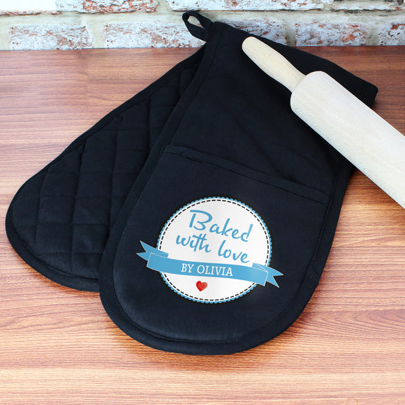 Personalised Oven Glove Baked With Love