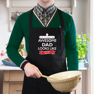 Personalised 'This is What an Awesome... Looks Like' Black Apron-PMC-Poppy Stop