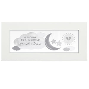 Personalised New Baby Moon & Stars Name Frame-Poppy Stop-Poppy Stop