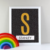 Personalised Initial White Framed Print