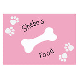 Personalised Pink Paw Print Dog Placemat