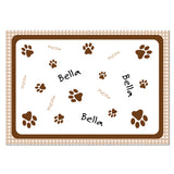 Personalised Brown Gingham Cat Placemat