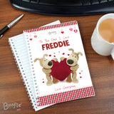 Personalised Boofle Shared Heart A5 Notebook-Poppy Stop-Poppy Stop