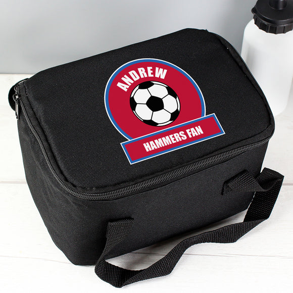 Personalised Claret and Blue Football Fan Lunch Bag Personalised Claret and Blue Football Fan Lunch Bag PMC poppystop.com