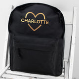 Personalised Gold Heart Backpack
