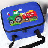 Personalised Tractor Blue Lunch Bag Personalised Tractor Blue Lunch Bag PMC poppystop.com