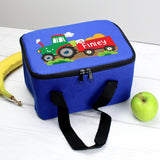 Personalised Tractor Blue Lunch Bag Personalised Tractor Blue Lunch Bag PMC poppystop.com