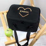 Personalised Gold Heart Black Lunch Bag Personalised Gold Heart Black Lunch Bag PMC poppystop.com