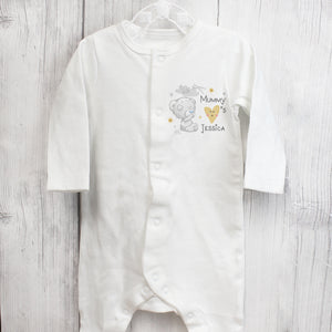 Personalised Tiny Tatty Teddy I Heart 0-3 Months Babygrow