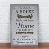 Personalised Metal Sign - 'A House Is Made Of...'