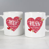 Personalised Mr and Mrs Confetti Hearts Mug Set-Poppy Stop-Poppy Stop