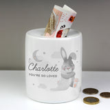 Personalised Baby Bunny Ceramic Money Box