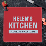 Personalised Kitchen Glass Chopping Board/Worktop Saver