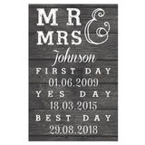 Personalised Mr & Mrs, First Day, Yes Day & Best Day Metal Sign-Poppy Stop-Poppy Stop