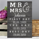 Personalised Mr & Mrs, First Day, Yes Day & Best Day Metal Sign-Poppy Stop-Poppy Stop