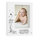 Personalised Baby Photo Frame - To The Moon and Back 7x5 Box Photo Frame