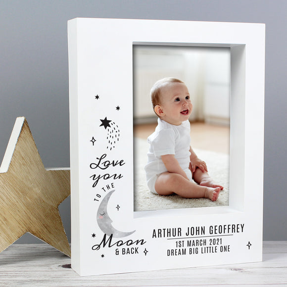 Personalised Baby Photo Frame - To The Moon and Back 7x5 Box Photo Frame