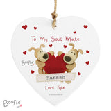 Personalised Boofle Shared Heart Wooden Heart Decoration-Poppy Stop-Poppy Stop
