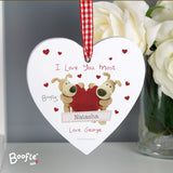 Personalised Boofle Shared Heart Wooden Heart Decoration-Poppy Stop-Poppy Stop